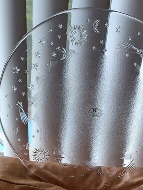 RITZENHOFF CRISTAL HANDARBEIT HANDMADE IN WEST GERMANY 13.5"  CELESTIAL PLATTER